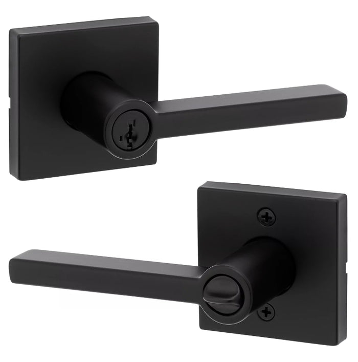 Halifax Keyed Lever Entry in Matt Black