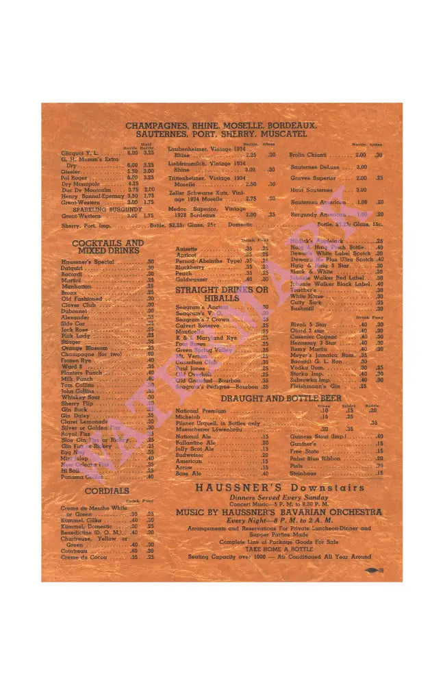 Haussner's, Baltimore circa 1938