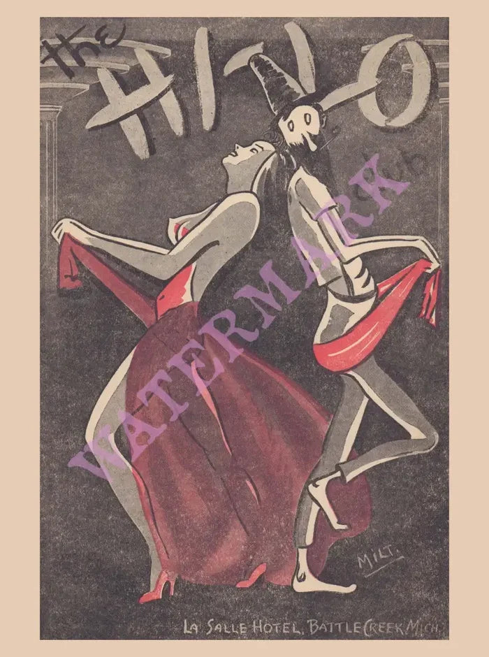 Hi Lo Club Battle Creek Mi 1940s Menu Art