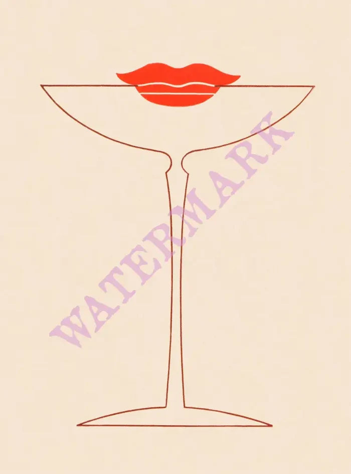 Hoefly's Cocktail Kiss, Long Beach, California 1930s Cocktail art