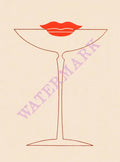 Hoefly's Cocktail Kiss, Long Beach, California 1930s Cocktail art