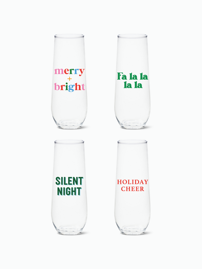 Holiday Sip and Sing - RESERVE 9oz Stemless Champagne Tritan™ Copolyester Glass