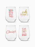 Holiday Spirit - RESERVE 16oz Stemless Wine Tritan™ Copolyester Glass