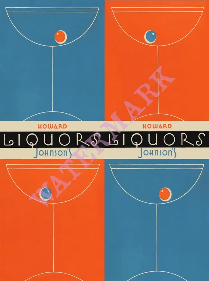 Howard Johnson's Liquors 2, USA 1950s Menu Design