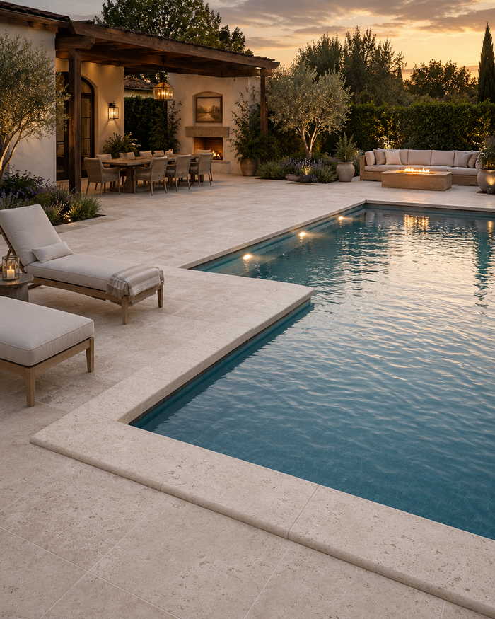 Ivory Premium 12x24" Travertine Pool Coping