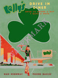 Kelly's Drive-In, Honolulu 1950s Menu Art