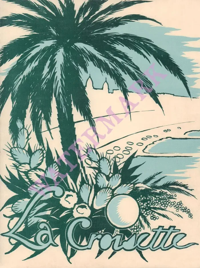 La Croisette, New York 1961 Menu Art