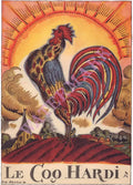 Le Coq Hardi, Bougival, France 1950s Menu Art by Guy Arnoux