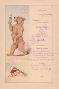 Le Paquebot Orénoque 1900 (Bear) Menu Art by Auguste Vimar