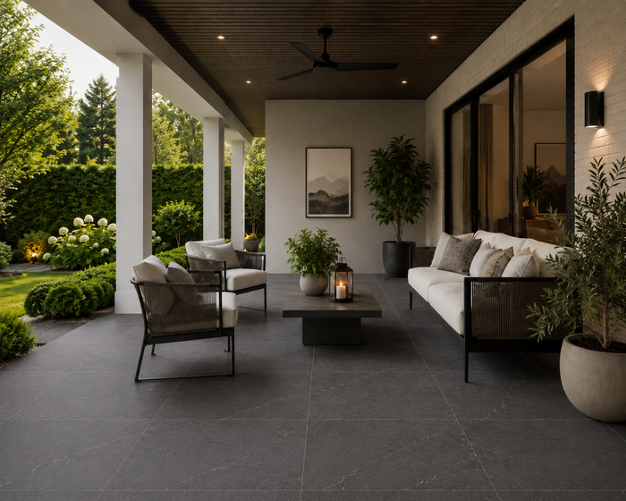 Limestone Anthracite MT Porcelain Floor Tile 24x24"