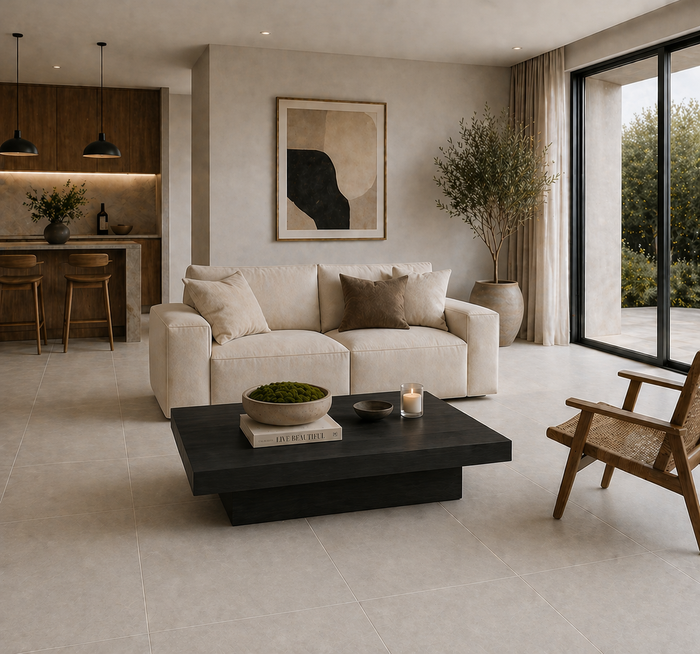 Limestone Ivory MT Porcelain Floor Tile 24x24"