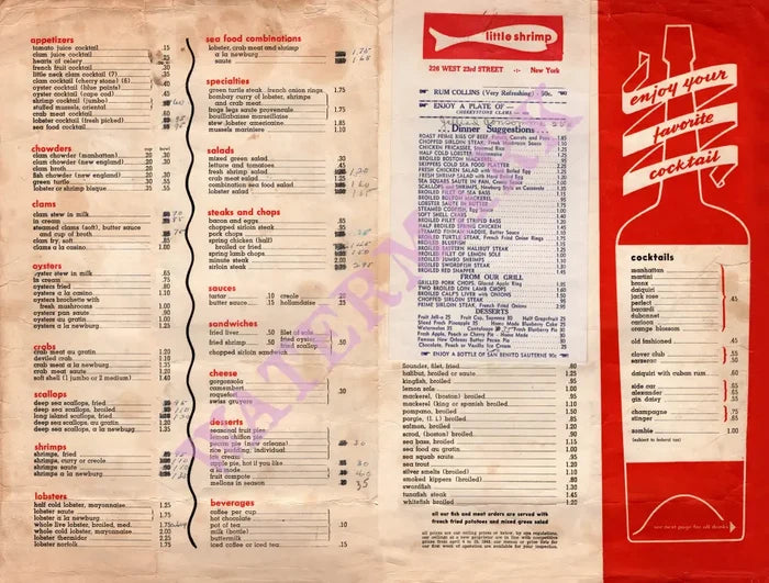Little Shrimp New York 1940s Posters Prints & Visual Artwork