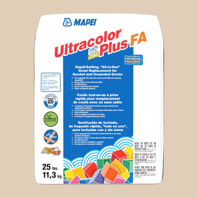 MAPEI 25LB Ultracolor Plus FA Grout Light Almond