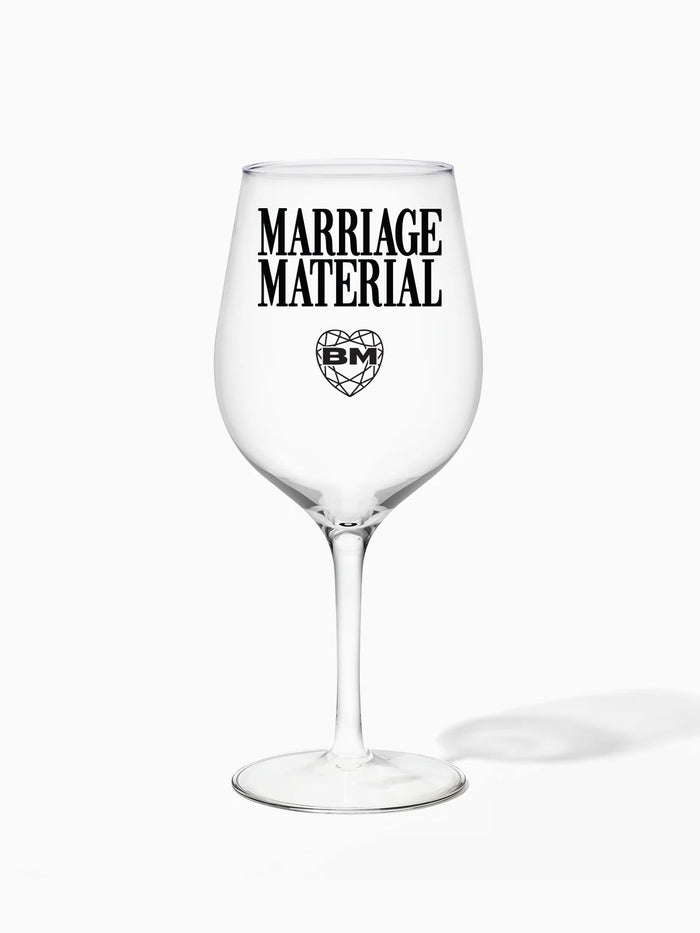 Marriage Material™ - TOSSWARE × BRIDEMERCH - RESERVE 16oz Wine Tritan™ Copolyester Glass - Black