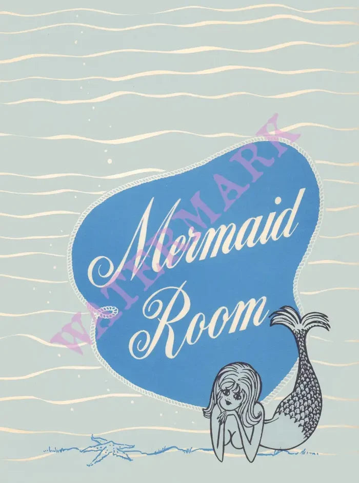 Mermaid Room, Park Sheraton International Hotel 1970 Menu Art