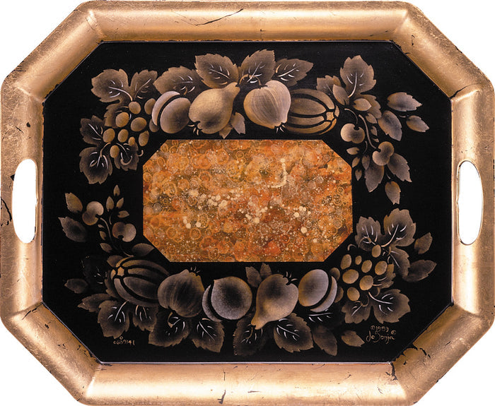 Metallic Stenciled Tray - JP1144