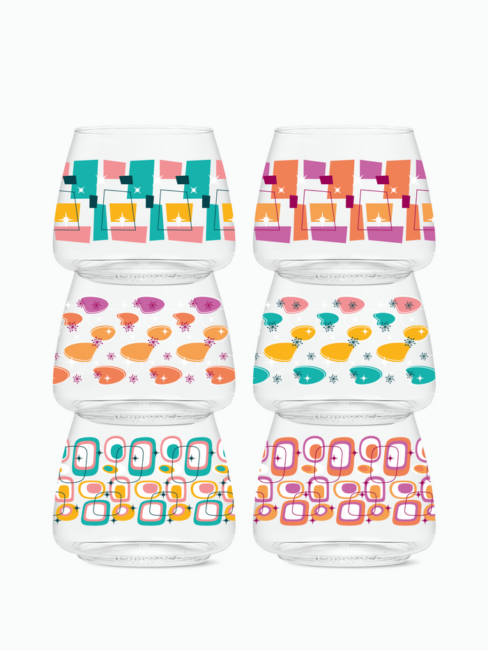Mid-Century Retro Pattern - POP 12oz Rocks