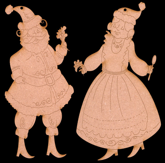 Mr. & Mrs. Claus Ornaments - JS027