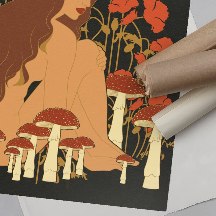 Mushroom Woman — Art Print Vertical #06