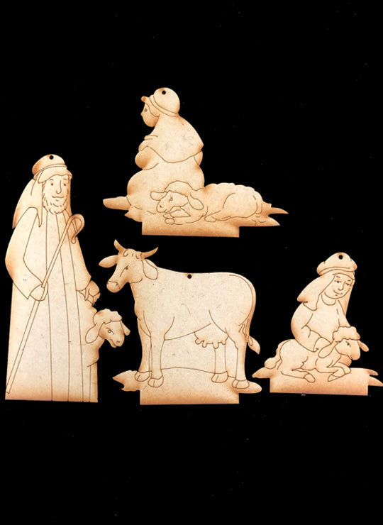 Nativity Ornaments - Collection Three - Shepherds & Cow - JN003