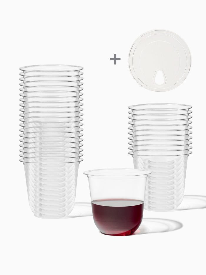 NATURAL 12oz Rounded Bottom Compostable Arc 98mm Cup & Sip Lid Bundle - 50 Pack