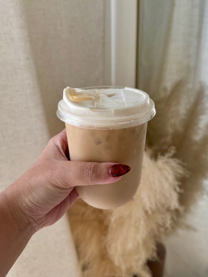 NATURAL 16oz Rounded Bottom Compostable Arc 98mm Cup & Sip Lid Bundle - 50 Pack