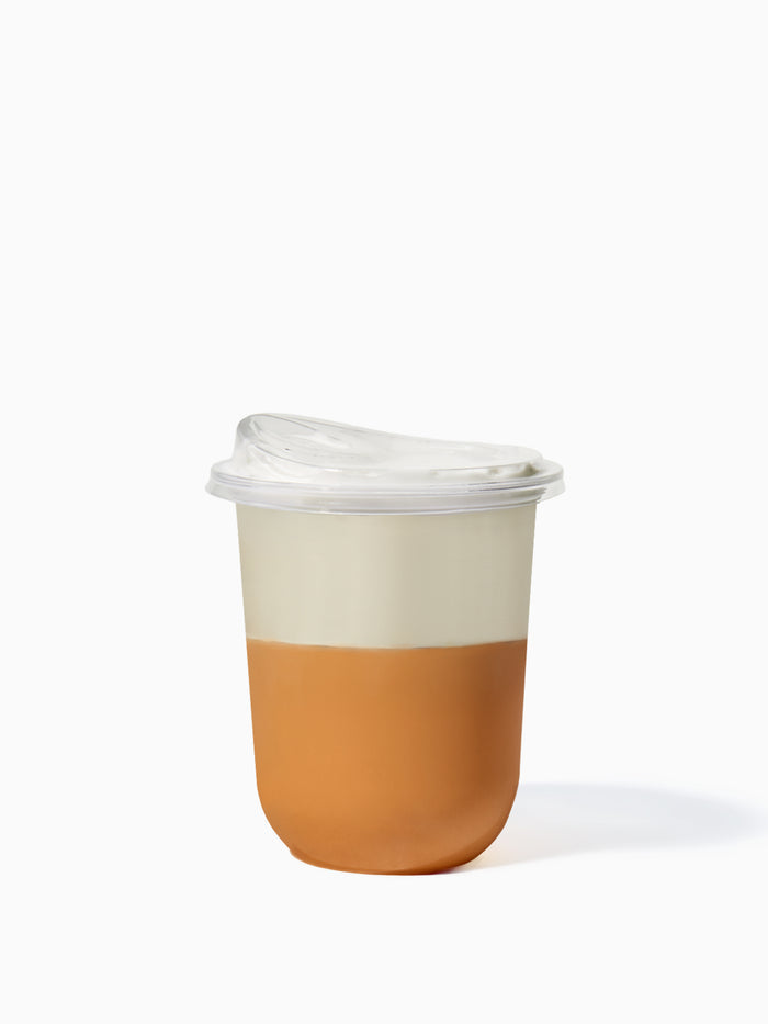 NATURAL 16oz Rounded Bottom Compostable Arc 98mm Cup & Sip Lid Bundle - 50 Pack