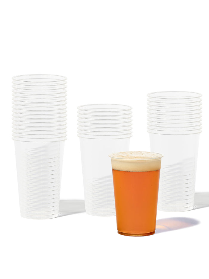 NATURAL 20oz Arena 96mm Compostable Cup & 96mm Straw Lid Bundle - Bulk