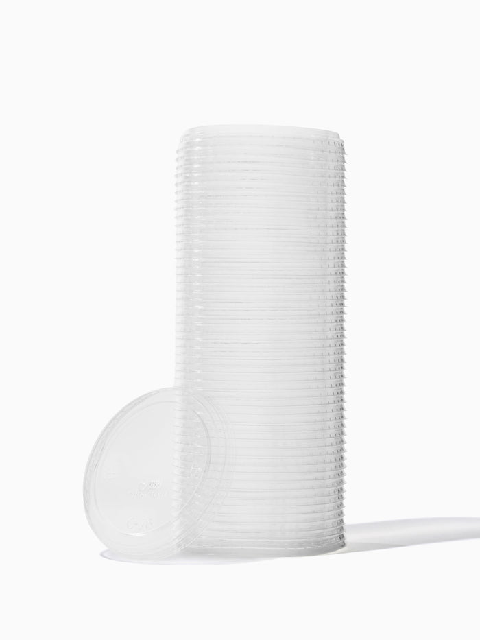 NATURAL 76mm Compostable Flat Lid - Bulk - 1000/Case