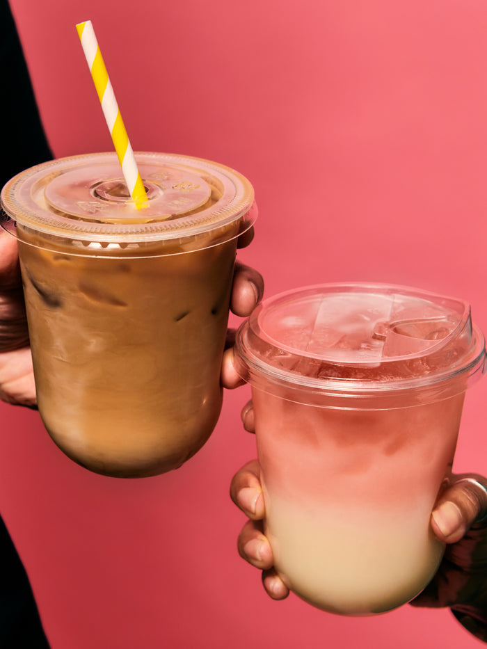 NATURAL 'Arc' and 'Arena' 96mm Compostable Lids - Bulk - 1000/Case
