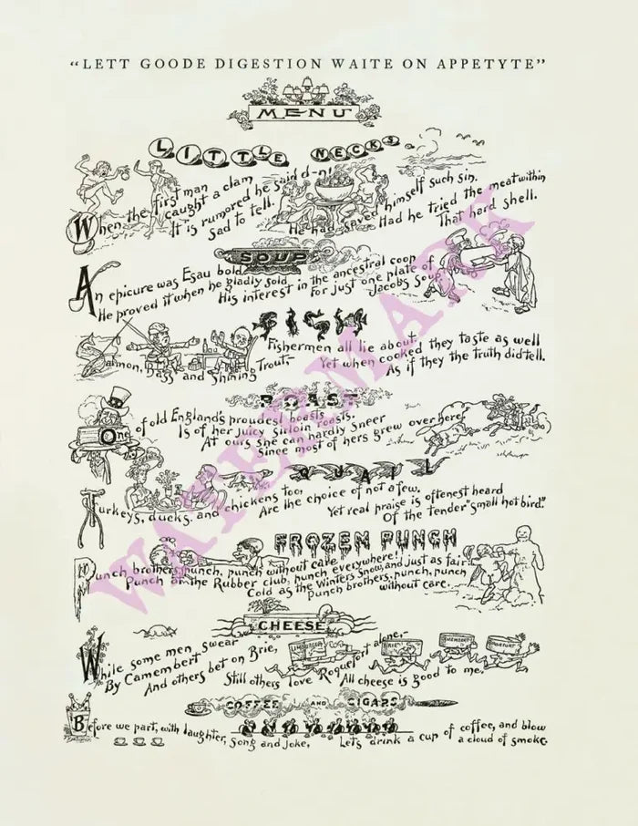 New England Rubber Clubbe Thanksgiving Dinner Boston 1901