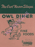 Owl Diner, Clearwater 1948 Menu Art