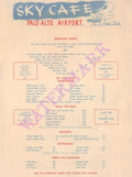 Palo Alto Airport Sky Cafe, 1948 Menu Art
