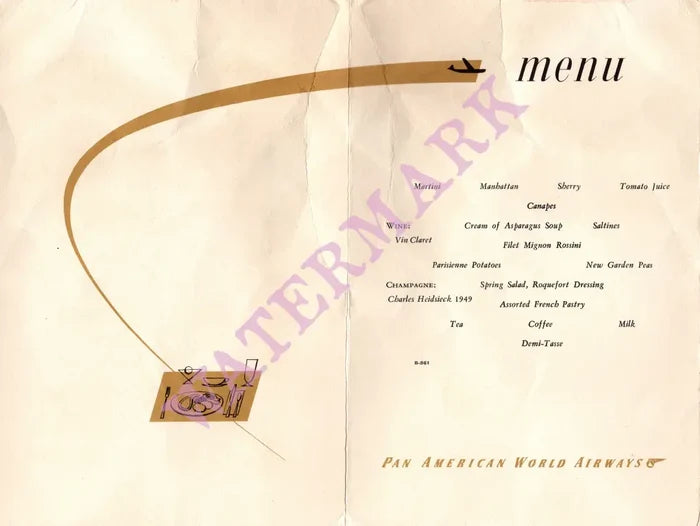 Pan Am South America In-Flight Menu 1957