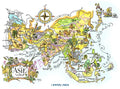 Pan American Asia 1960s Jacques Liozu Map INFLIGHT MENU ART