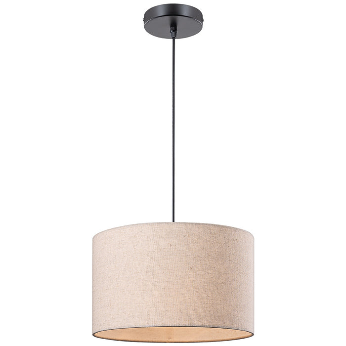 Pendant 1-Light #P35411-BK -Matte Black/Beige