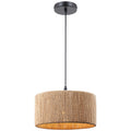 Pendant 1-Light #P88771-BK -Matte Black/Beige