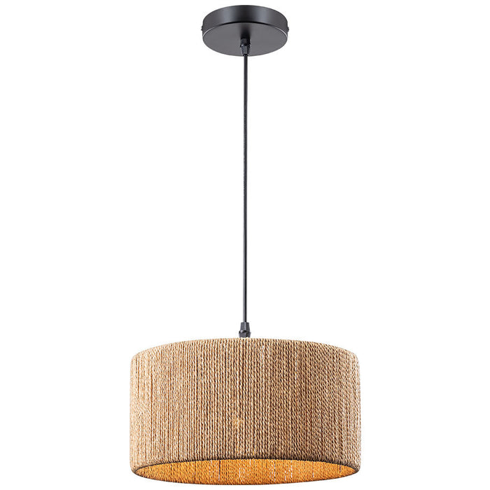 Pendant 1-Light #P88771-BK -Matte Black/Beige