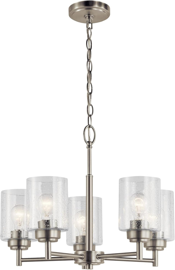 Pendant 5-Light #P43175 -Brushed Nickel/Opal White Glass
