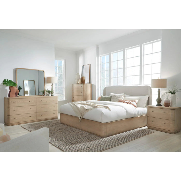 Penny Beveled Glass Wall or Dresser Mirror in Buff Cream