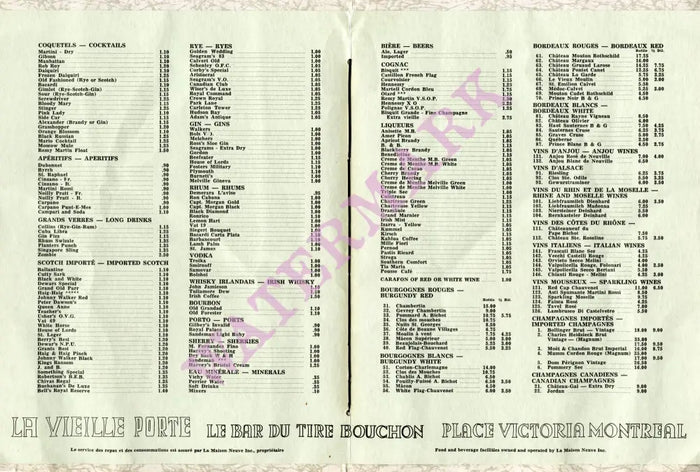 Pink Pig On Barrel La Vieille Porte Montreal 1970s Vintage Americana Menus