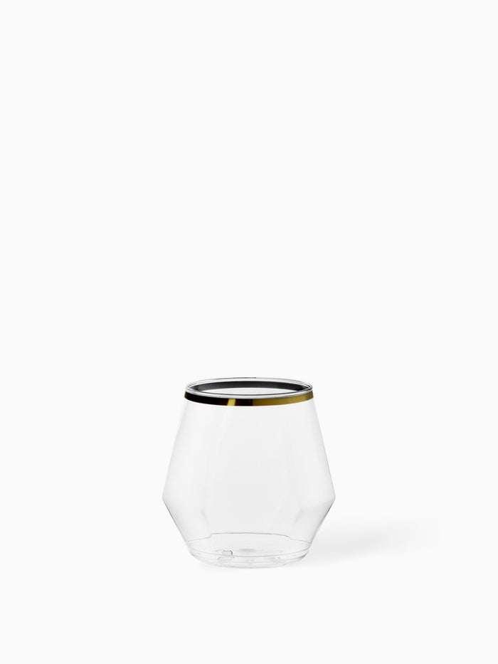 POP 12oz Diamond Vino Jr Gold Rim - Bulk