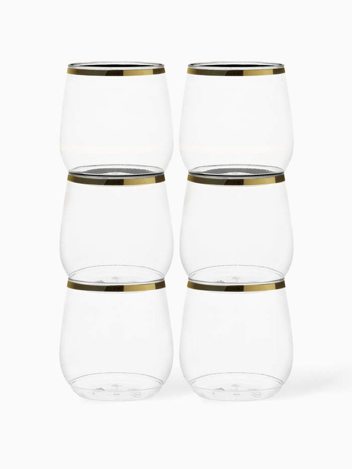 POP 12oz Vino Jr Gold Rim - Bulk
