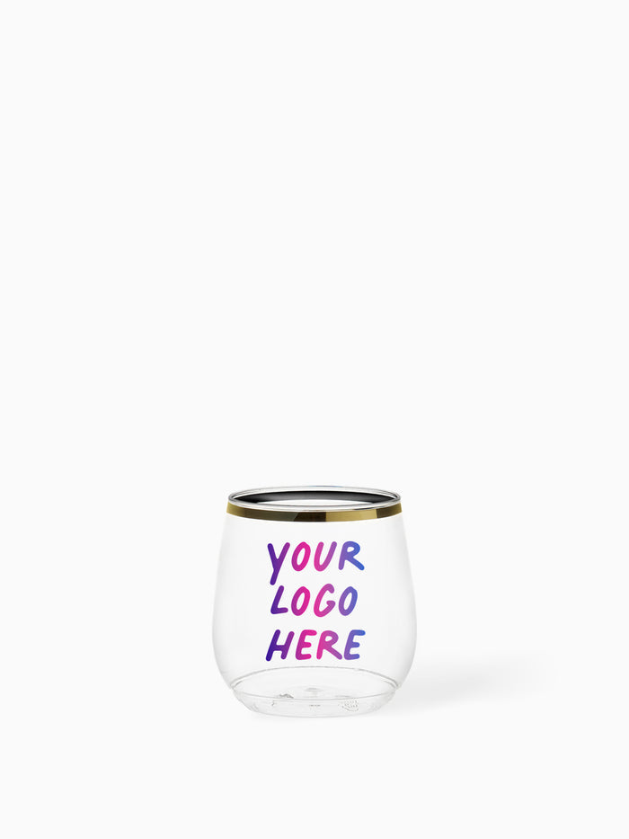 POP 12oz Vino Jr Gold Rim - Bulk