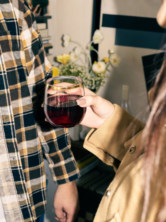 POP 12oz Vino Jr Gold Rim - Bulk