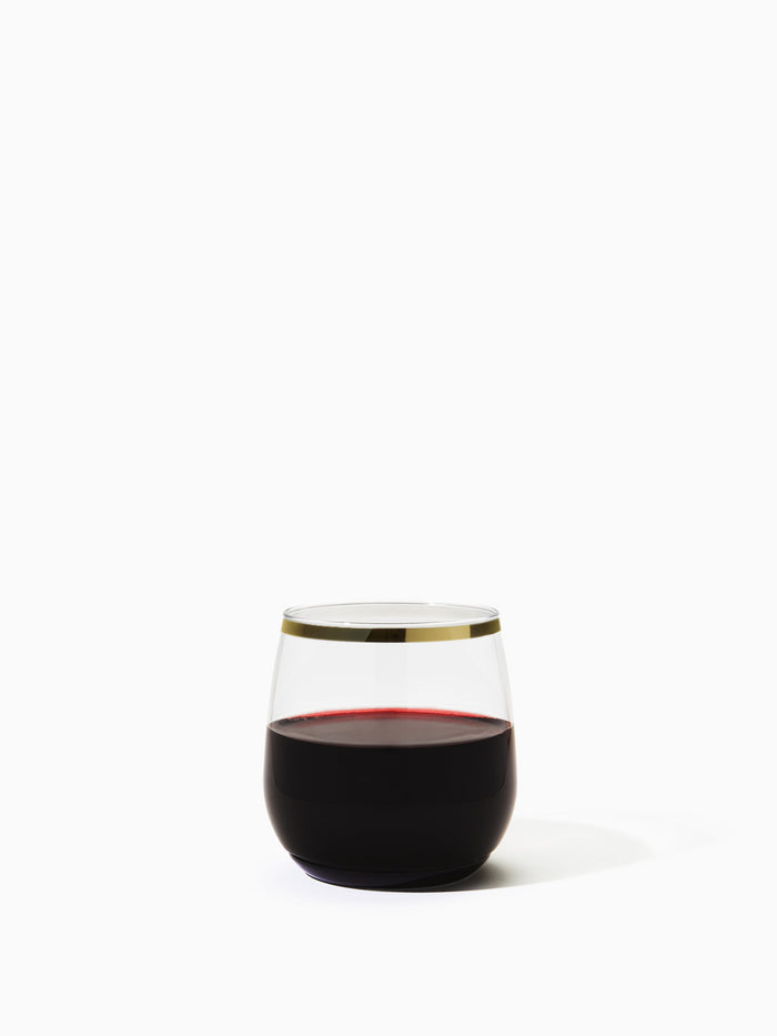 POP 12oz Vino Jr Gold Rim - Bulk