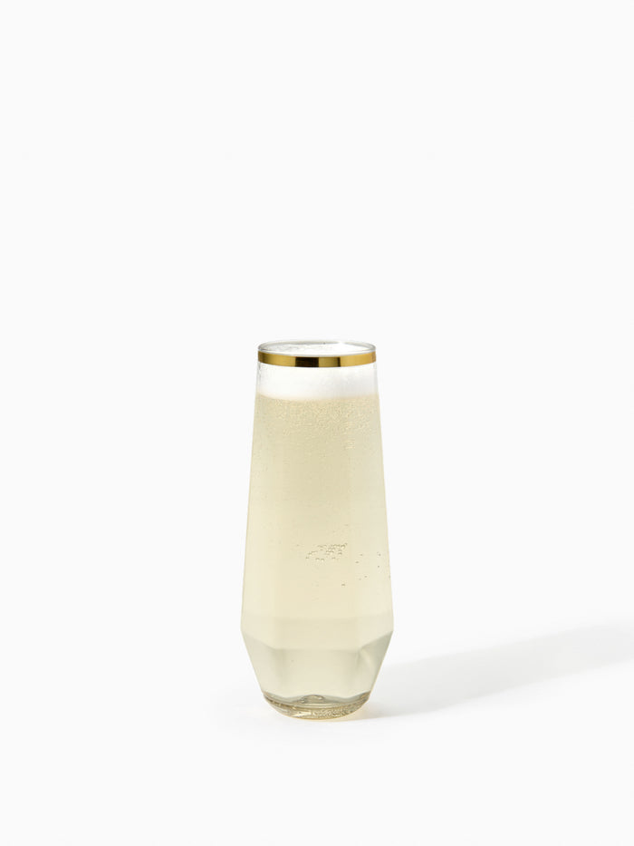 POP 9oz Diamond Flute Gold Rim