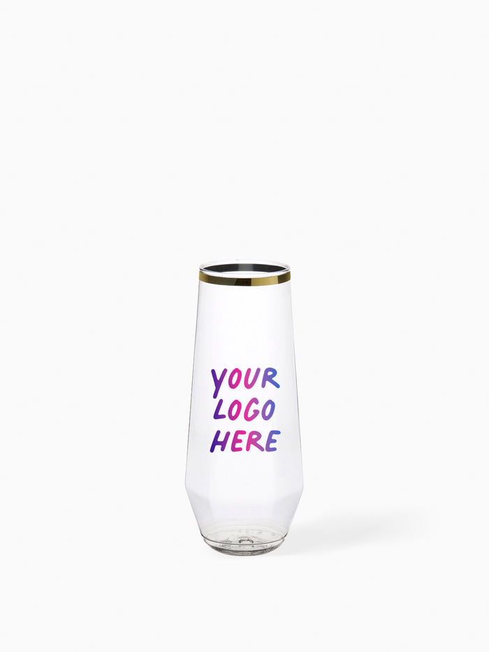 POP 9oz Diamond Flute Gold Rim