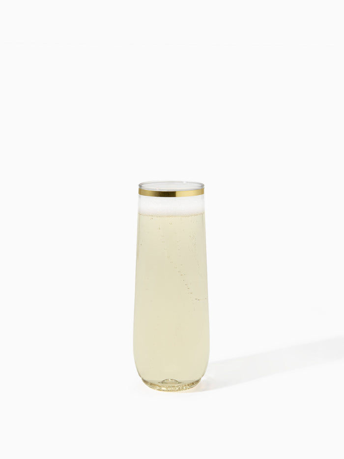 POP 9oz Flute Gold Rim - Bulk
