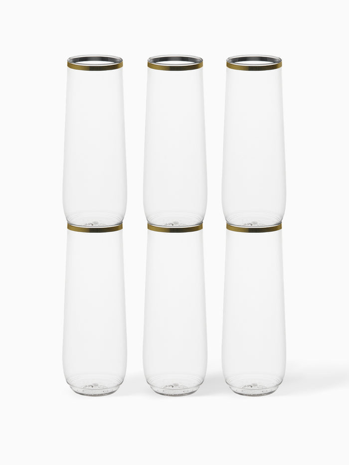 POP 9oz Flute Gold Rim